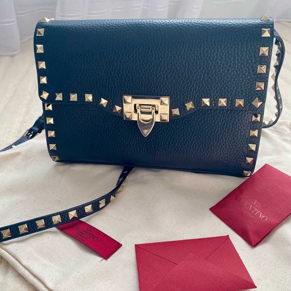Valentino Small Rockstud Grainy Calfskin Crossbody bag